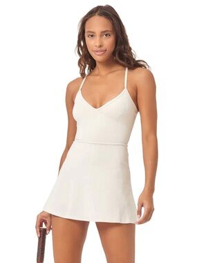 l*space Cream V-Neck Rally dress